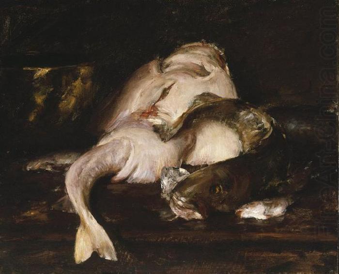 William Merritt Chase Still Life, Fish china oil painting image